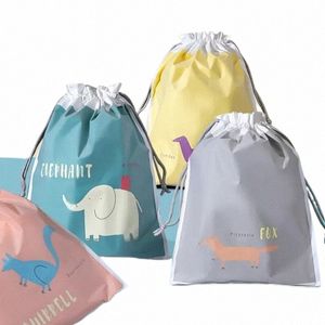 1pcs Large Capacity Drawstring Travel Cosmetic Organizer Bag Waterproof Carto Cute Household Clothes Shoes Towels Storage Bag c2S2#