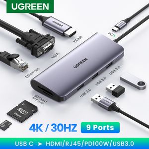 UGREEN USB C HUB 4K HDMI Adapter USB C to RJ45 USB 3.0 PD 100W Dock for MacBook Pro Air M2 M1 USB-C Type C 3.1 Splitter USB HUB