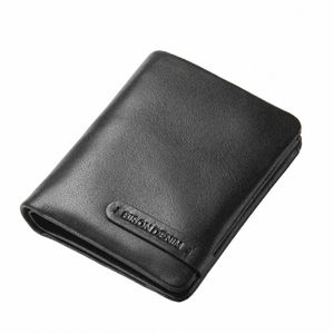 Bison Denim super miękki oryginalny skórzany męski marka portfela luksusowa RFID Busin Card Holder Monety Pocket Portse Best Prezent dla mężczyzn 50m2#
