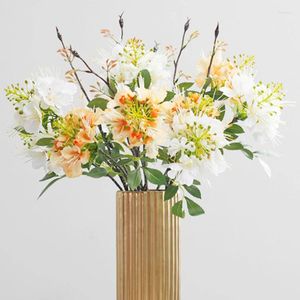Dekorativa blommor 2024 53 cm Ett gäng av två konstgjorda Phoenix Flower Silk Fleur Home Wedding Decoration Fake Hortensia