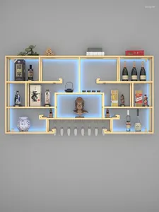 Decorative Plates Modern Tempered Glass Bar Counter In Living Room Wall Mounted Display Of Creative Red Wine Rack