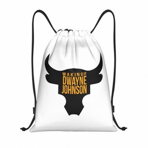 custom The Rock Dwayne Drawstring Bags for Training Yoga Backpacks Women Men Johns Bull Sports Gym Sackpack T1IO#