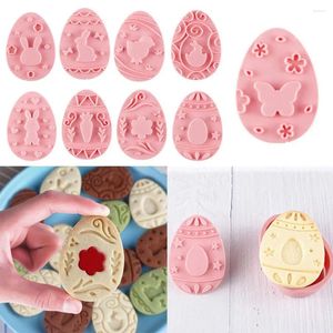 Baking Moulds 9pcs/set DIY Plunger Plastic Pastry Decorating Easter Biscuit Mold Jar Sauce Sandwich 3D Egg Cookie Cutter