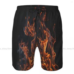 Herren-Shorts, Badebekleidung, Feuermuster, Badehose, Strandbrett, Badeanzüge