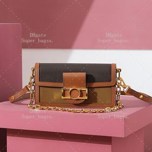 10A Mirror Högkvalitativ kvinnors axelväska 21 cm Cowhide Handväska berömd väska Crossbody Luxury Chain Bag med Box YL308