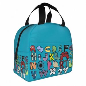 alphabet Lore Costume Insulated Lunch Bag Portable Matching Learning 26 Letters Thermal Bag Tote Lunch Box Beach Picnic Food Bag Z9Yo#