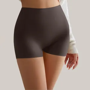 Calcinha feminina calças de segurança cintura alta shorts sob a saia seda gelo sem costura respirável boxer briefs ciclismo