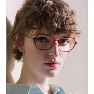 Sunglasses Frames Nordic Fashion Ladies Polygonal Light Thin Titanium Wire Glasses Frame 4.3g Lightweight Nylon Cat Screwless Design Strip