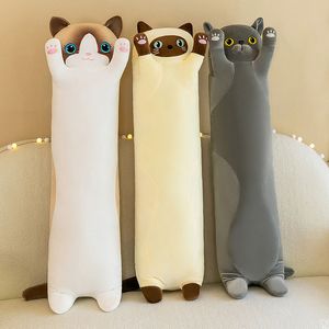 Partihandel av söt lång kattö söta plysch leksakskuddar, populära på internet, barns följeslagarpresenter i samma stil.