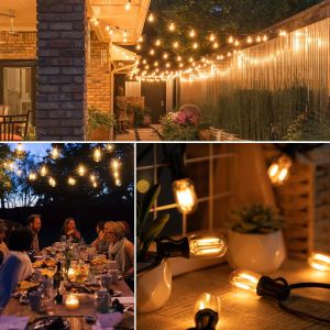 Amber T22 Sait Lights LED 220 V 110 V Garland Street Glühbirne E12 Waterdes, miteinander verbundener Garten -Weihnachtsdekoration im Freien im Freien