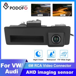 Podofo Ahd Waterproof Auto Runk Hand Runk Retroview Backup Camera di backup per Audi/VW/Passat/Tiguan/Golf/Touran/Jetta/Sharan/Touareg