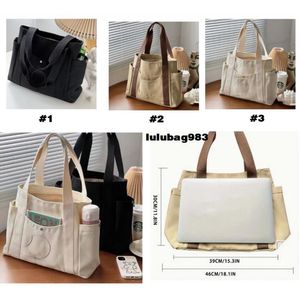 Borsa tote firmata in tela lulu donna borse causali quotidiane di lusso tasche laterali totes logo personalizzato borsa speciale da donna ragazza borse a tracolla semplici grandi borse per la spesa