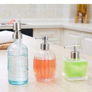 Flytande tvål dispenser glas hand sanitizer lotion flaska bärbar badrum dusch gel schampo Tryck på den desinfektionella behållaren