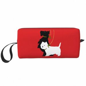 west Highland White Terrier And Scottie Travel Cosmetic Bag Scottish Terrier Dog Makeup Toiletry Organizer Lady Beauty Storage m9Bf#