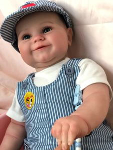 NPK 60cm Büyük Bebek Boyutu Yeniden doğmuş Toddler Maddie Boy Lifelike 3D Cilt Görünür damarlarla boyanan çok katmanlar sevimli yumuşak gövde