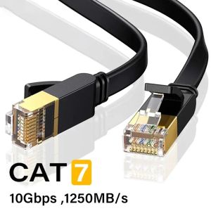 CAT 7イーサネットケーブルフラットLANケーブル10GBPS高速RJ45ルーターモデムコンピューターPCおよびラップトップPS3 PS4 1-10mのネットワーク