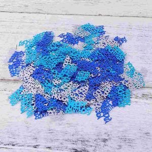 Party Decoration 1 Pack 15g Happy Birthday Confetti Table for Dining Room Decorationation (Blue Silver)