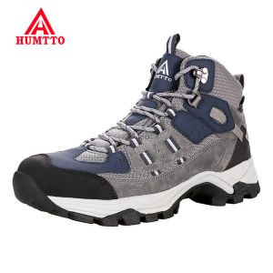 Badminton Humtto Waterproof Hiking Boots Breathable Leather Trekking Shoes for Men Sport Mountain Hunting Outdoor Climbing Sneakers Mens