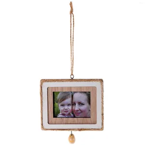 Рамки Маленькая рамка Po Мини-домик Подвесное украшение Незаконченное деревянное украшение для изображения (квадратной формы)