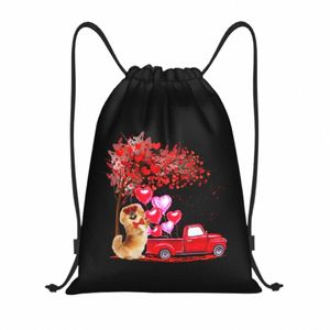 Óculos de sol pequinês Hearts Tree Pickup Truck Cou Drawstring Bags Gym Bag Hot Lightweight z22R #