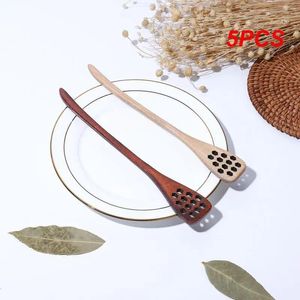 Spoons 5PCS Wooden Stir Mixing Stick Dessert Tools Korean Style Long Handle Natual Kitchen Accessories Soup Cooking