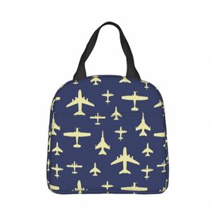 Isolierte Lunchtasche mit fliegenden Flugzeugen, tragbar, für Piloten, Luftkämpfer, wiederverwendbare Kühltasche, Tragetasche, Lunchbox, Arbeit, Outdoor, Lebensmittelhandtaschen 65K9#