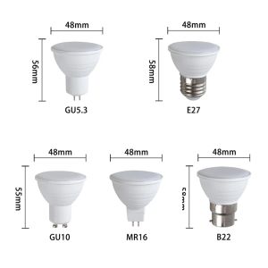 10 шт. GU10 Dimmable светодиодного прожектора лампа MR16 7W 120 -градусный угол луча AC 110V 220V E27 GU5.3 Энергетическая лампа для домашнего декора