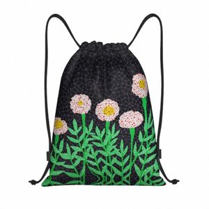 Personalizado Fr Yayoi Kusama Arte Abstrata Sacos com Cordão para Treinamento Yoga Mochilas Mulheres Homens Esportes Ginásio Sackpack c5lo #