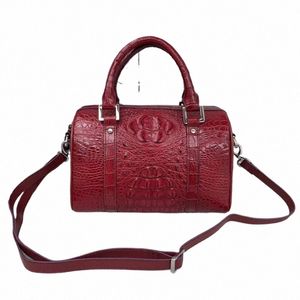 Borsa da cuscino piccola autentica vera pelle di coccodrillo da donna Borsa da donna in vera pelle di alligatore Borsa a tracolla singola femminile f18R #