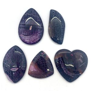 Afitos 5pcs pingente de pedra natural Reiki cura em forma de lua em forma de gem