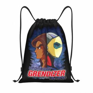 UFO Robot Grendizer mit Actarus Kordelzug Rucksack Sport Gym Tasche für Frauen Männer Anime Manga Training Sackpack d2ye #