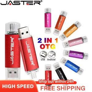 JASTER Colorful USB Flash Drives 128GB OTG Micro USB 2.0 Stick 64GB 32GB 16GB Pen Drive 8GB 4GB Creative Gift
