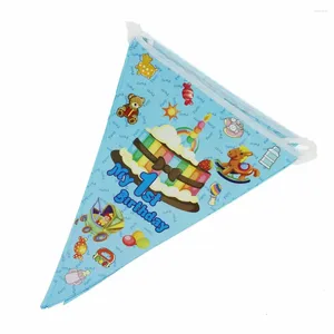 Party Decoration Birthday Cartoon Blue Paper Banner Dekorativa barns semesterartiklar NA018