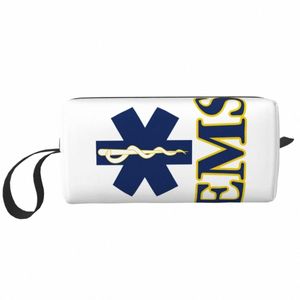 Seyahat Yıldızı Ambulans Tıbbi EMT Kalp Atışı Logo Tuvalet Çantası Makyaj Kozmetik Organizatör Güzellik Depolama Dopp Kit Kılıf J1ot#