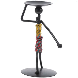 Portacandele Portacandele Decor Artigianato in metallo Luci da tè Minimalista African Figurine Stand Decorare Figura in stile moderno