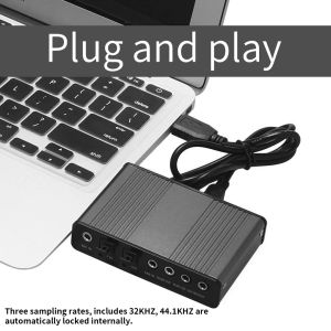 USB 2.0 Sound Card 6 Channel 5.1/7.1 Optical Externt Audio Card SPDIF Controller CM6206 CHIPSET för PC Laptop Desktop Tablet