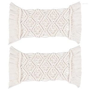 Bordmattor yo-handmade boho bomullsväv värmeisolering Makram Underlägg set med tofsar för pads 2 pack