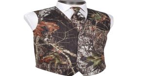 2020 neue V-ausschnitt Camo Herren Hochzeit Westen Oberbekleidung Bräutigam Weste Realtree Frühling Camouflage Slim Fit Herren WestenVestTie9646131