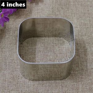 Baking Moulds 4 Inches 8.5 5cm Filleted Corner 304 Stainless Steel Square Shape Mousse Ring Tiramisu Cheese Cake Mold For Bakery Gadgets