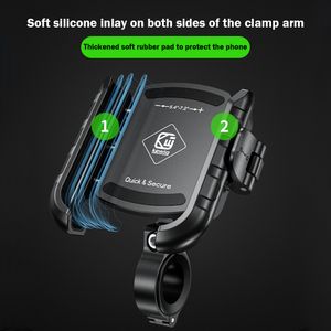 New Aluminum Motorcycle Phone Holder Mount Moto Bicycle Handlebar Bracket Stand for 3-7.0 inch Mobile Phone Rearview Mount