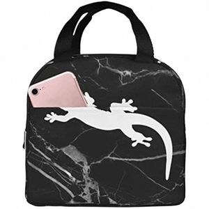 lizard-gecko-reptile-lunch-bags, lancheira isolada Picnic Bag Lunch Cooler Tote Bag para Mulher Homem Menino Menina Escritório Trabalho Escola 07Kv #