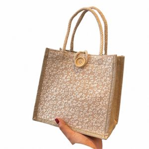 linen Butt Zipper Handbag Gift Packing Bag Fr Pattern Large Grocery Bag Women Beach Tote Portable Lunch Bag New Fi D7hz#