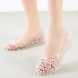 Casual Shoes 2024 Sandaler tofflor Crystal Female Bird's Nest Baotou Breattable Soft Bottom Home