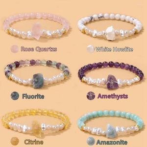 Braccialetti con ciondoli Pietra naturale di alta qualità Ametiste Bracciale con fluorite citrino Perla irregolare Ciondoli grezzi Perline per donna Uomo