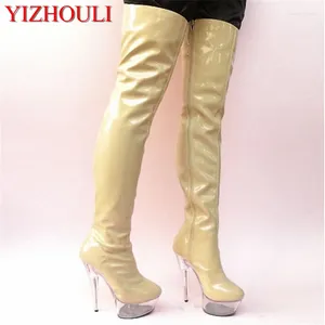 Buty taneczne Ultra 15 cm seksowne buty nad kolanami miękkie pu skórzane uda długie