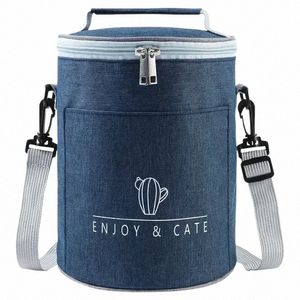 Ny cirkulär lunchpåse Portabl Mat termisk låda förtjockad aluminiumfolie Insulati Bag Hållbart vattentätt Office Cooler Lunchbox i6w2#