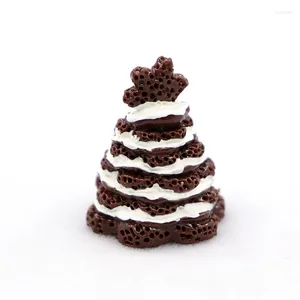 Flores decorativas moda árvore de natal forma sorvete bolo biscoitos em miniatura casa de bonecas ornamentos de comida brinquedos para utensílios de mesa férias