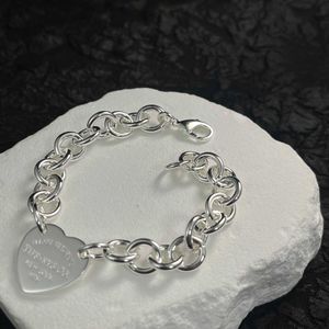 Original varumärke TFF Classic High Quality 925 Pure Silver Thick Chain Heart New Love Pence Par Handicraft