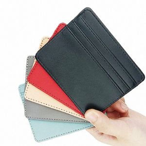 1 шт. из искусственной кожи ID Card Holder ярких цветов Банк Кредитная карта Коробка с несколькими слотами Тонкий чехол для карт Кошелек Женщины Мужчины Busin Cover r6na #