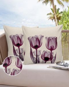 Pillow Case Tulip Flower Abstract Waterproof Pillowcase Home Sofa Office Throw Car Cushion Cover Decor